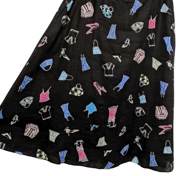 LIZ CLAIBORNE 100% Linen Fashionista Midi Skirt 10 - Picture 3 of 7